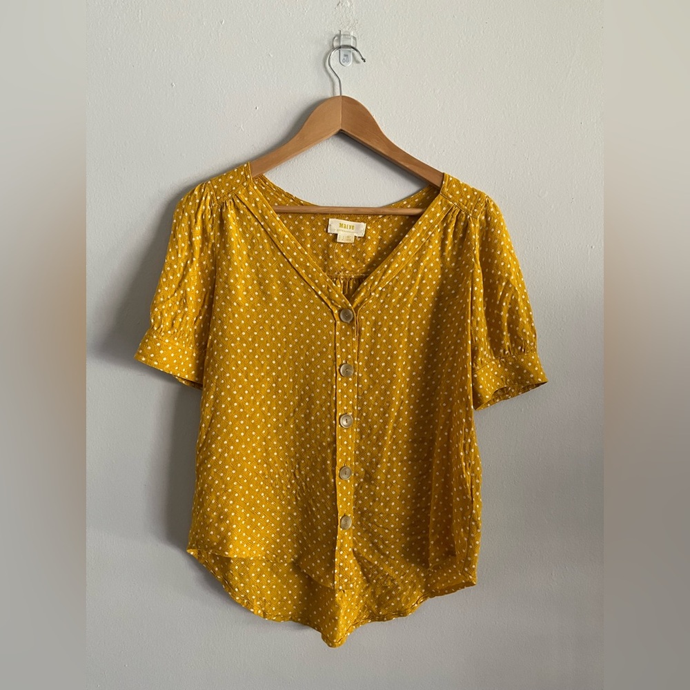 Anthropologie Maeve Polka Dot Top